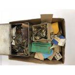 A box of assorted vintage keys of various age and size,