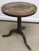 A circa 1800 Provincial pedestal occasional table,