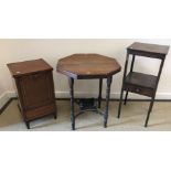 A collection of furniture to include a 19th Century gypsy table on bobbin turned ebonised base,