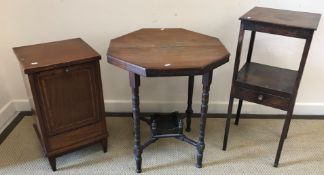 A collection of furniture to include a 19th Century gypsy table on bobbin turned ebonised base,