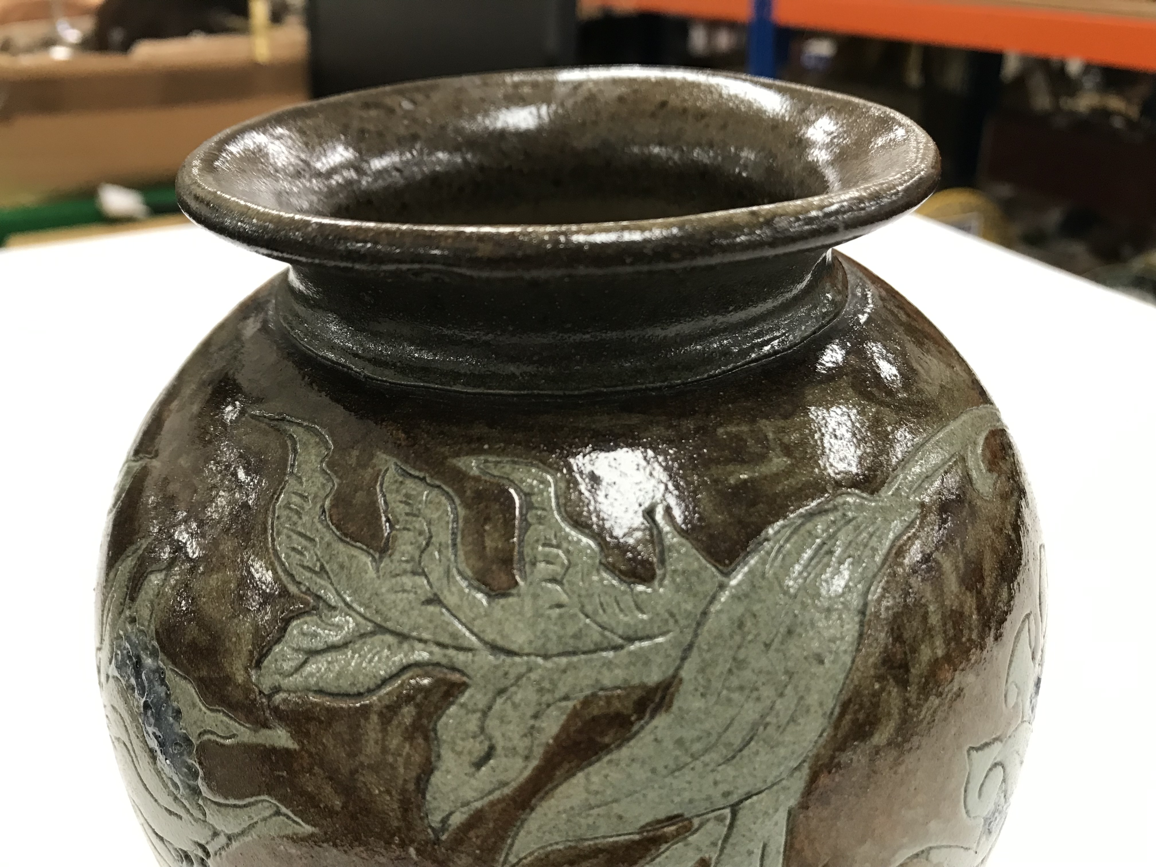 A late 19th Century Martin Brothers pottery vase with foliate decoration, - Image 14 of 24