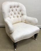 A 19th Century button back salon chair,