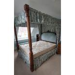 A Victorian mahogany full tester double bedstead,