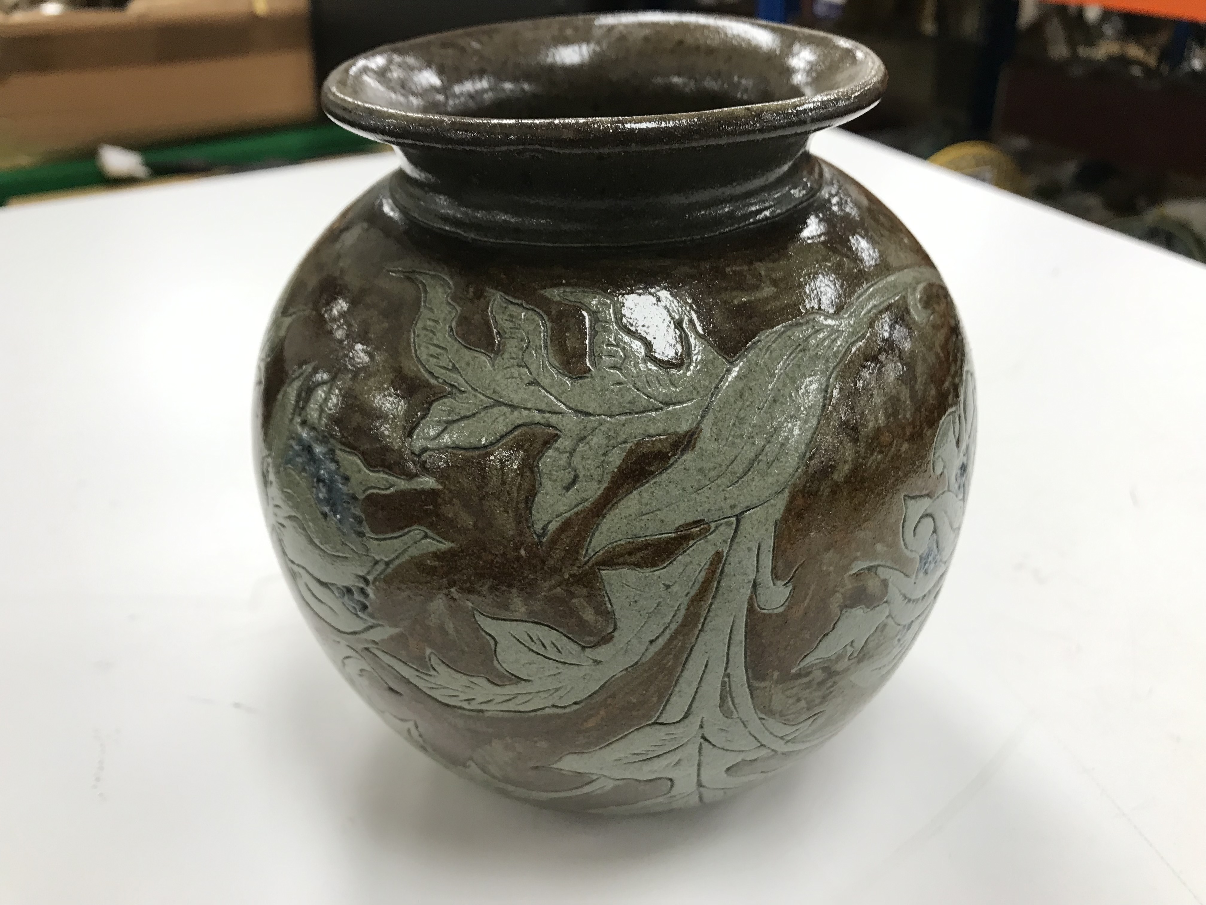 A late 19th Century Martin Brothers pottery vase with foliate decoration, - Image 13 of 24