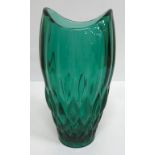 A collection of glassware to include a Whitefriars clear glass bark vase, 19 cm high,