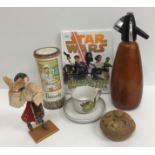 Seven boxes of miscellaneous vintage and other items to include dolls, Denby dinner wares,