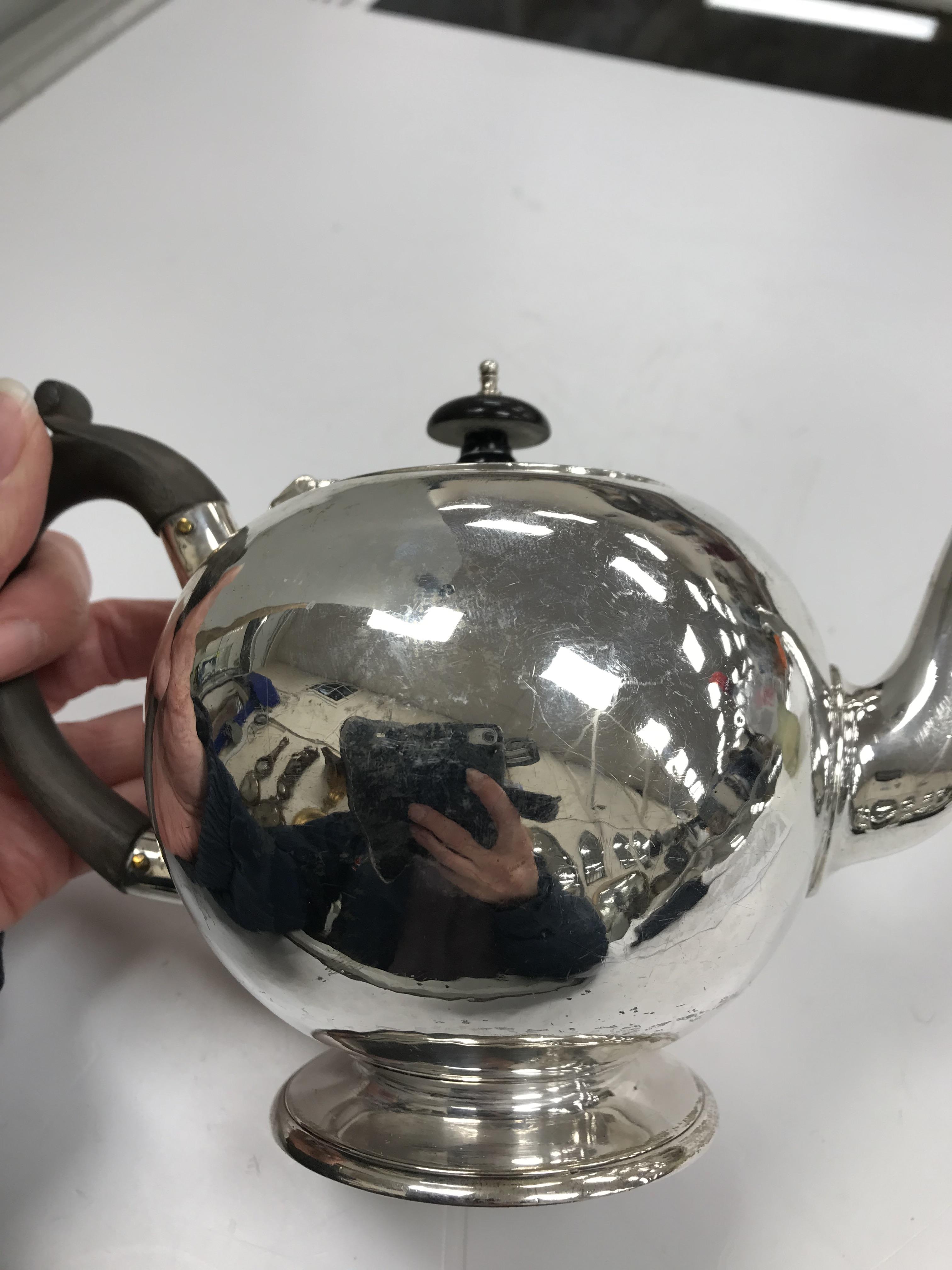 A Victorian silver bullet-shaped teapot with ebonised handle and finial (by Charles Stuart Harris, - Image 13 of 27