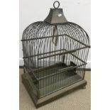 A brass bird cage of typical form, 47.