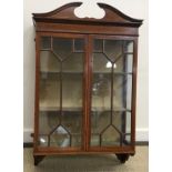 A circa 1900 oak wall cabinet,