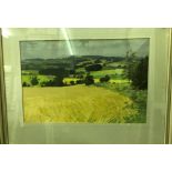 ALLAN B LAYCOCK "Shipton Oliffe", open landscape, watercolour, signed lower left,