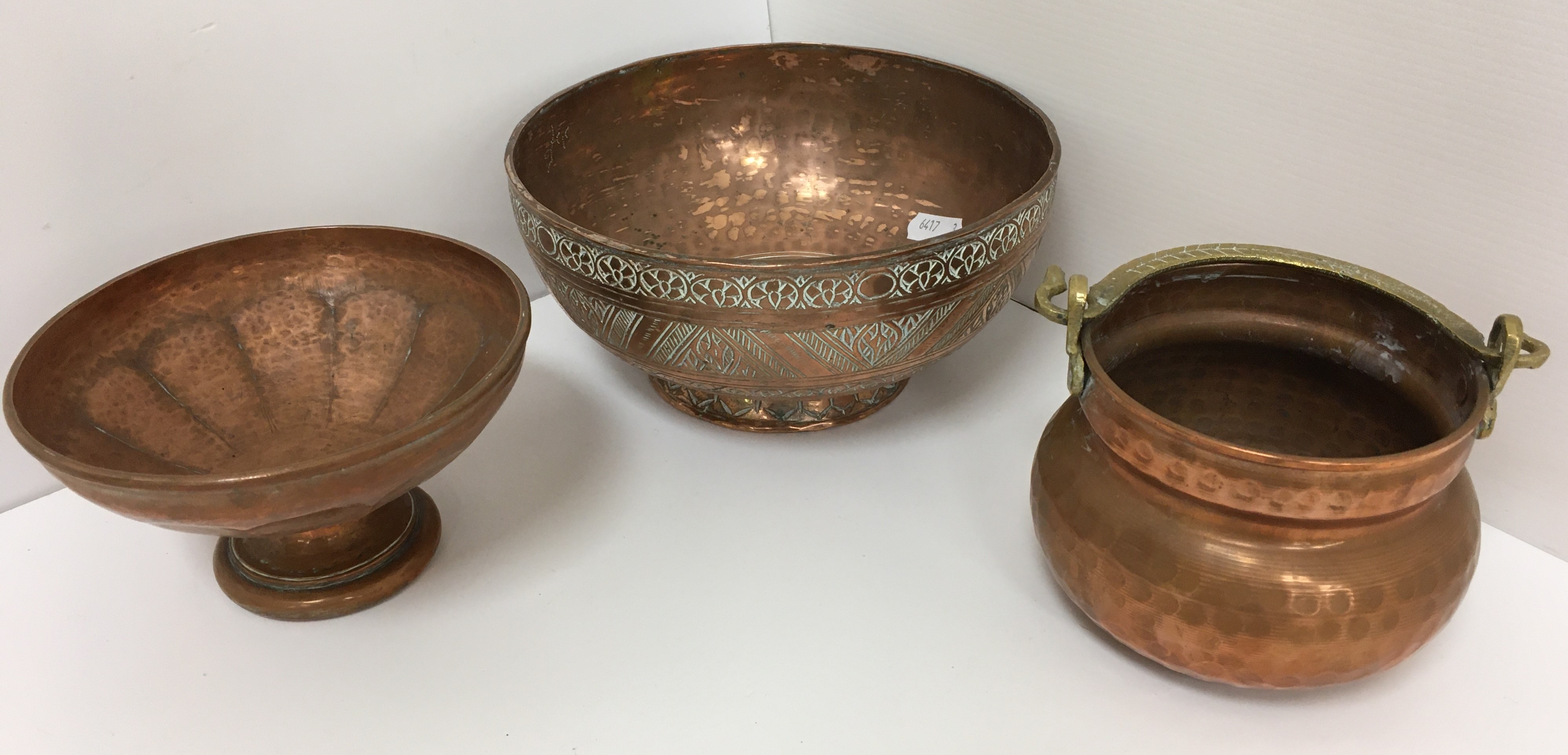 A selection of copper ware including coal helmet, kettle, coffee pot, - Image 9 of 13