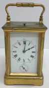 A circa 1900 French lacquered brass cased carriage clock 12.