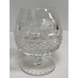 A collection of Waterford and other cut glass glassware to include wine glasses, brandy blooms, jug,