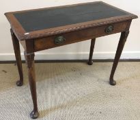 An 18th Century and later walnut single drawer side table,