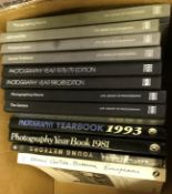 Two boxes of assorted books on the subject of photography and photographers to include CLEMENT
