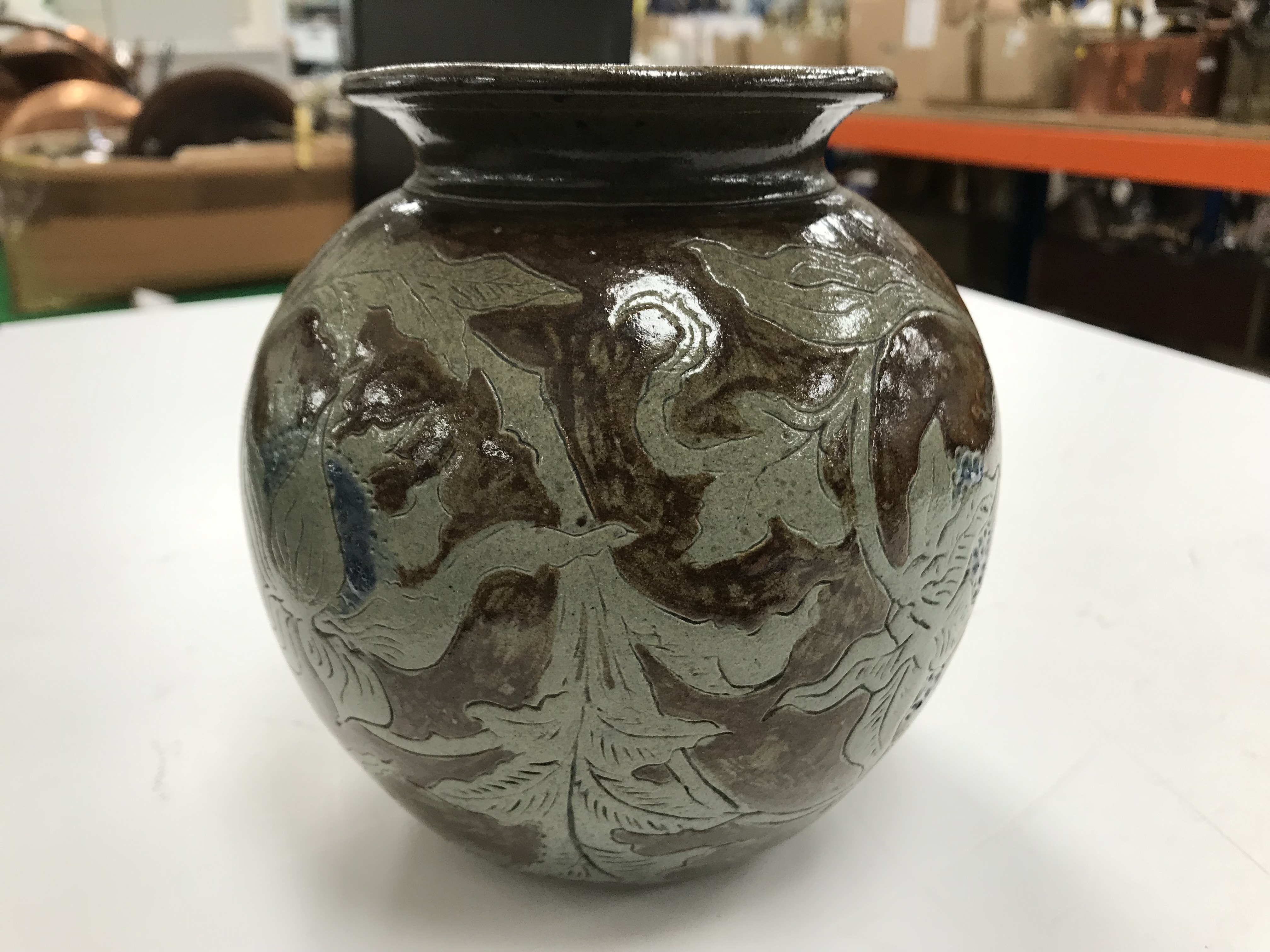 A late 19th Century Martin Brothers pottery vase with foliate decoration, - Image 4 of 24