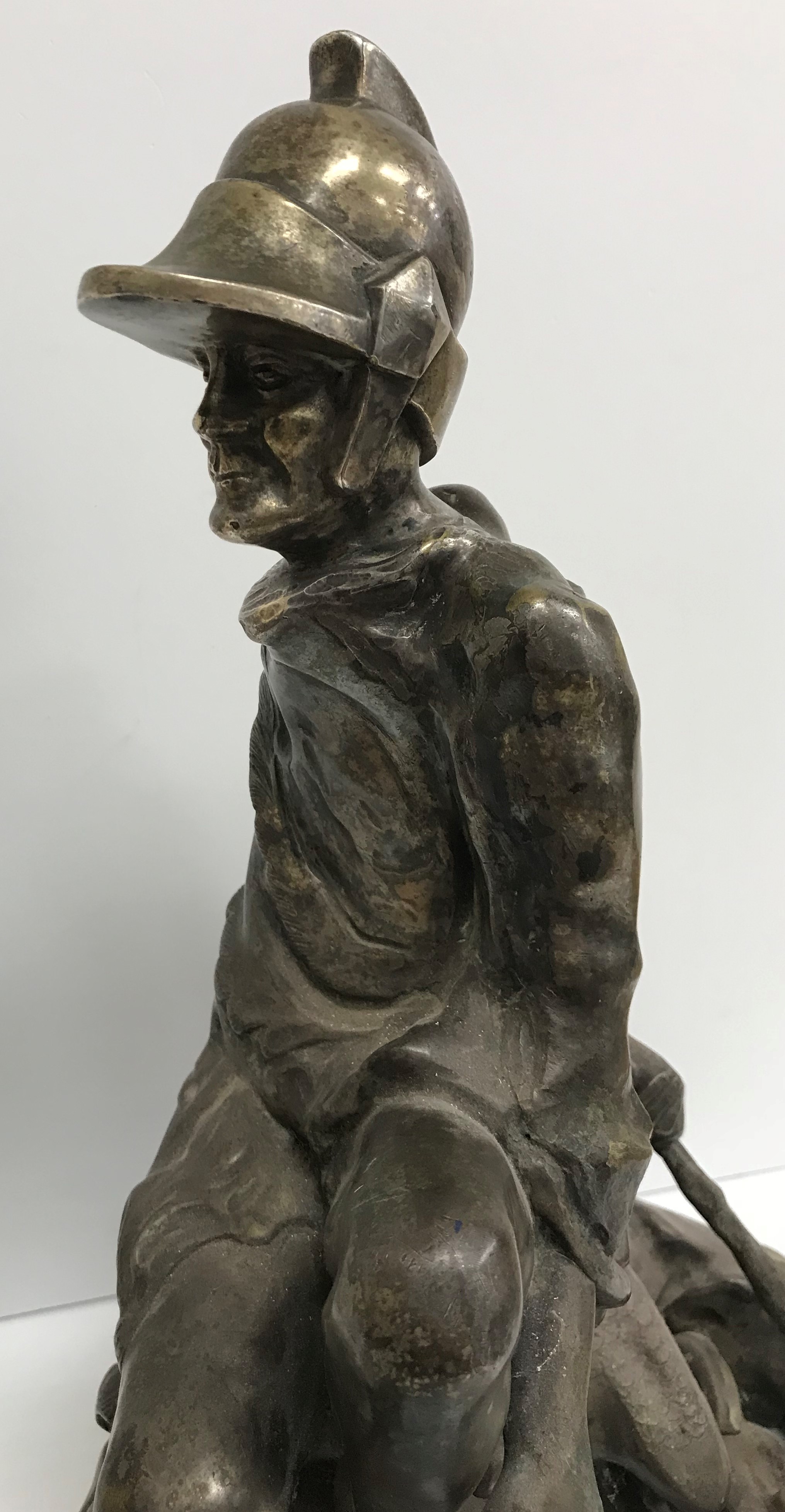 A modern silvered bronze figure of St. - Image 2 of 3