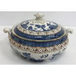 A box containing a collection of Booths/Washington Pottery Real Old Willow pattern china,