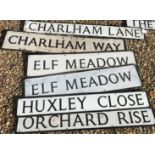WITHDRAWN A collection of five Cotswold District Council street signs comprising "Charlham Lane",