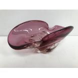 A Murano cranberry glass bowl / vase,