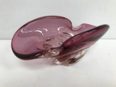 A Murano cranberry glass bowl / vase,