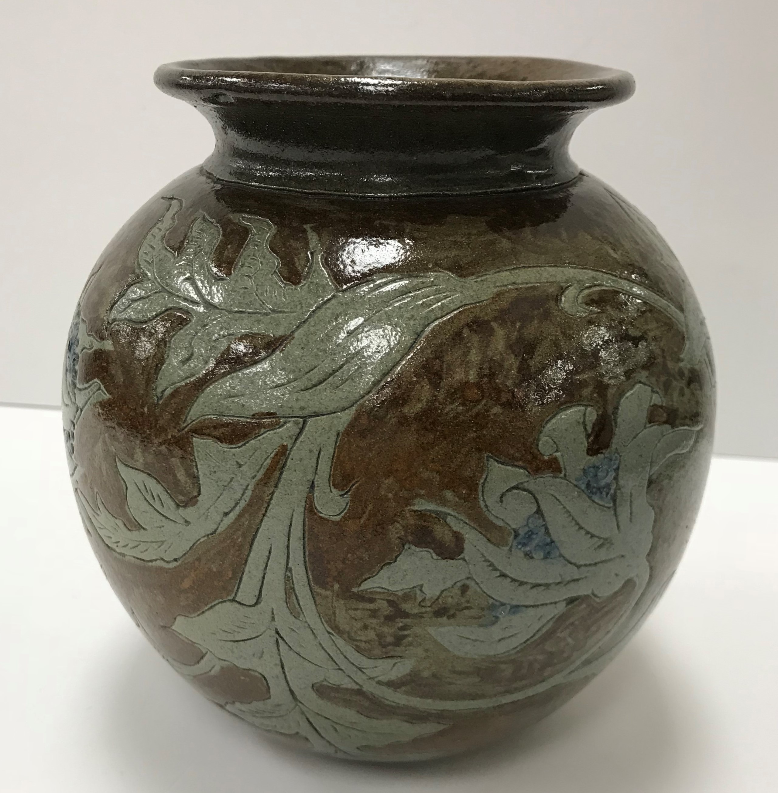 A late 19th Century Martin Brothers pottery vase with foliate decoration, - Image 2 of 24