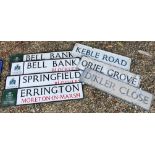 WITHDRAWN A collection of seven Cotswold District Council street signs comprising "Bell Bank -