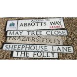 WITHDRAWN A collection of five Cotswold District Council street signs comprising "Access to Abbotts