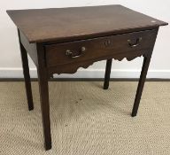 A 19th Century mahogany single drawer side table,