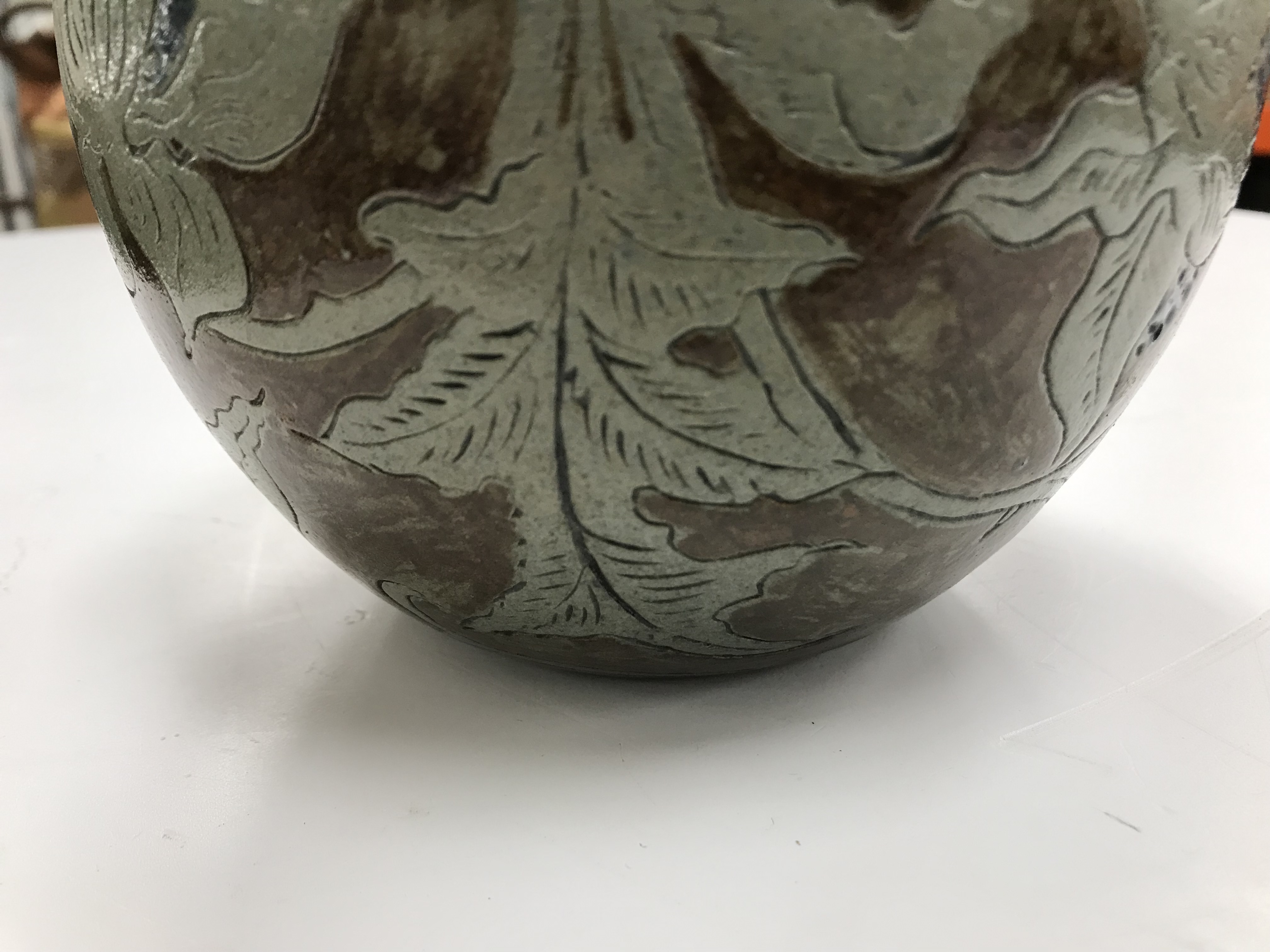 A late 19th Century Martin Brothers pottery vase with foliate decoration, - Image 7 of 24