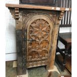 An oak dwarf cupboard in the medieval manner,