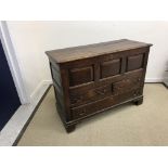 An 18th Century oak mule chest,