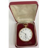 An 18 carat gold cased open face pocket watch,