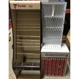 A collection of haberdashery shop fitting/display units