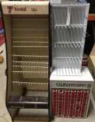 A collection of haberdashery shop fitting/display units