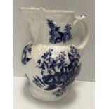 An 18th Century Worcester cabbage leaf jug with hop, fruit and floral spray decoration,