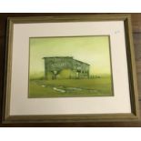 MARTIN CAULKIN RI "The hay barn", watercolour, signed lower right,