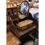 A 19th Century mahogany wash stand, the three quarter galleried shelved back over a single drawer,