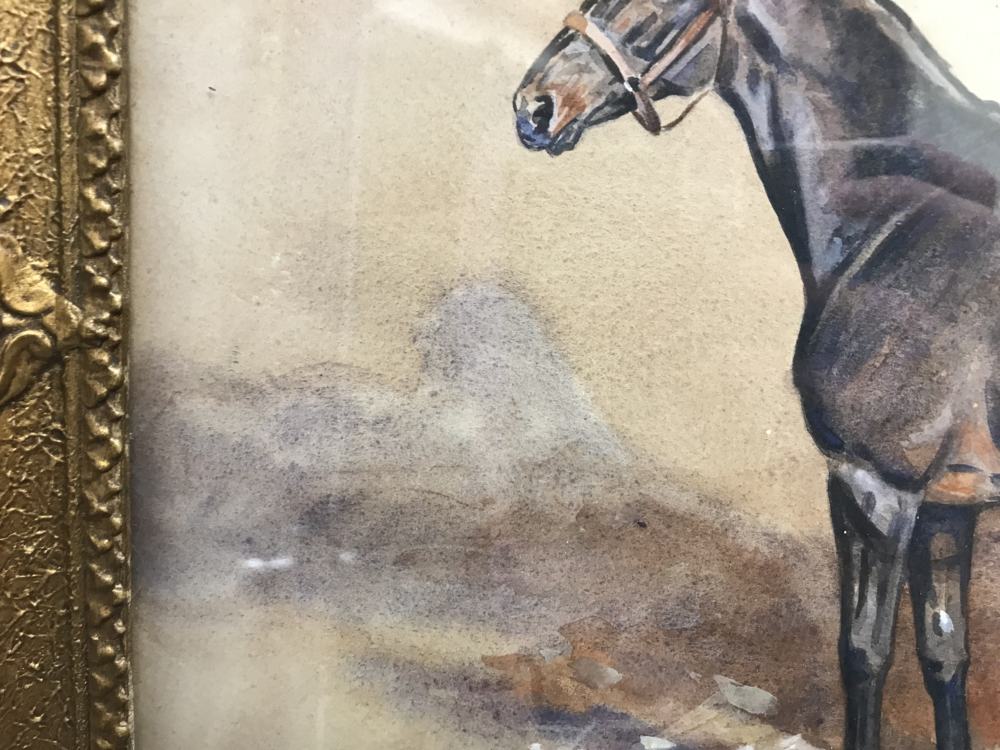 DENIS ALDRIDGE "Hunter in a landscape" watercolour heightened with white, - Image 16 of 34