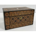 A 19th Century parquetry work two section tea caddy,