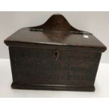 A 19th Century oak wall mounted collection box of plain form,