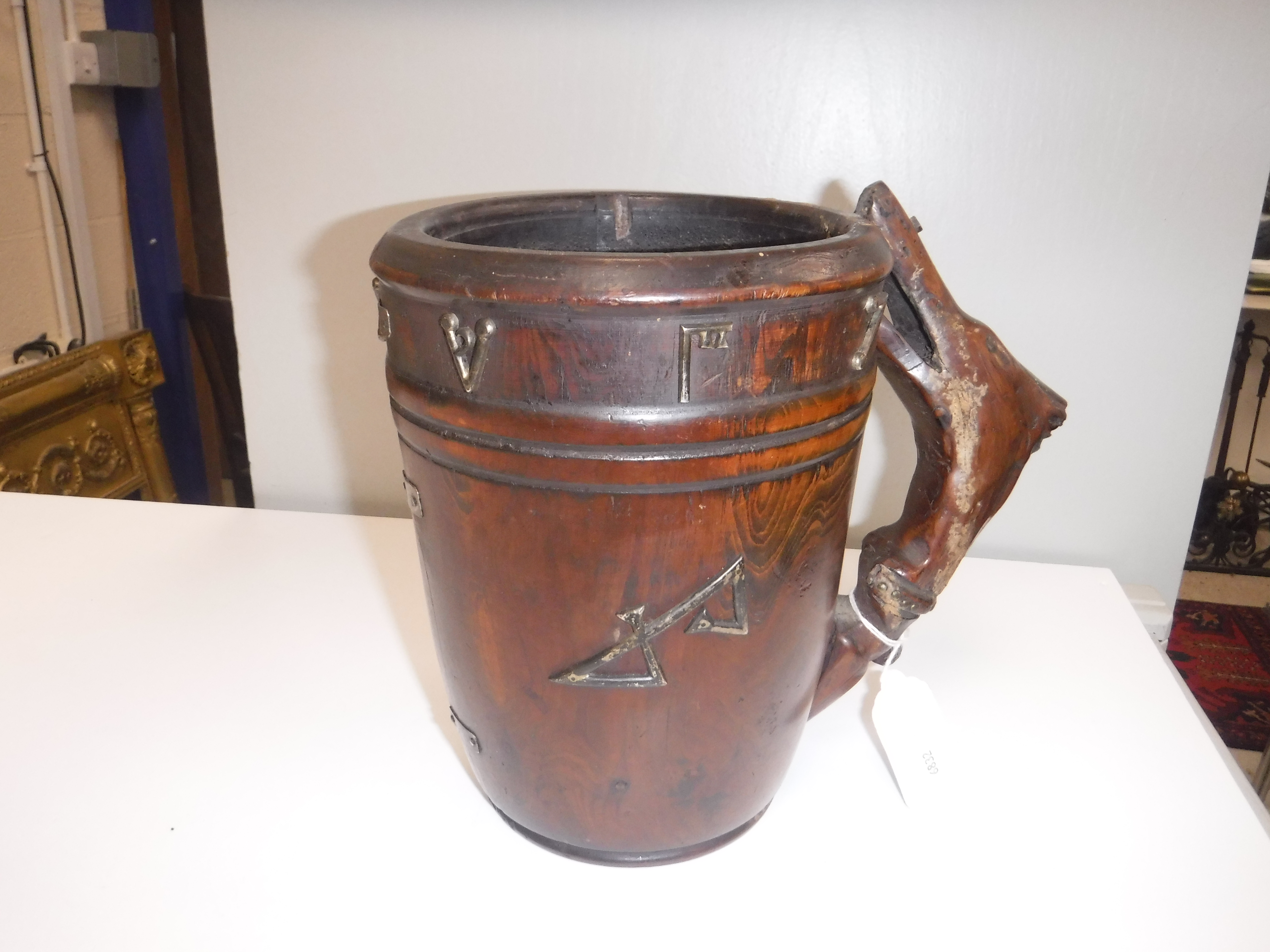 A 19th Century yew wood mug, - Image 3 of 19