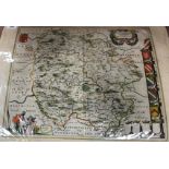 AFTER W & J BLAEW “Herefordshire” black and white engraved map,