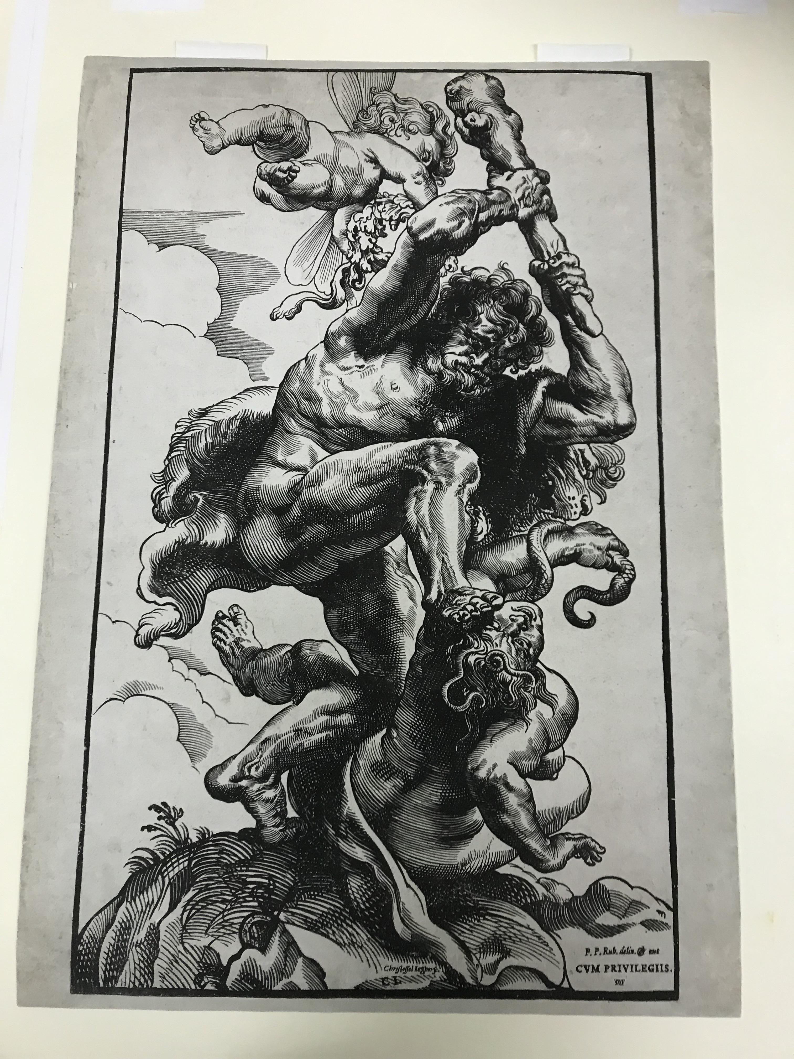 AFTER CHRISTOFFEL "Jegher" and "P P Rubens" "Hercules slaying discord" wood cut print, - Bild 12 aus 35