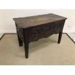 An 18th Century Continental oak side table / coffer,