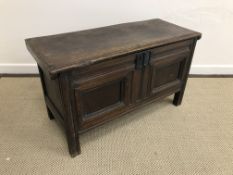 An 18th Century oak coffer,