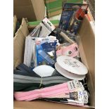 A box containing a large quantity of unused sewing haberdashery to include interalia, scissors,