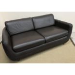 A Habitat brown leather upholstered two seat sofa,