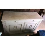 A modern painted pine side cabinet in the 18th Century French manner,