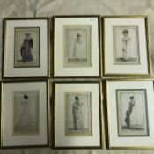 A collection of 24 early 19th Century French Costume Parisien fashion plates depicting various